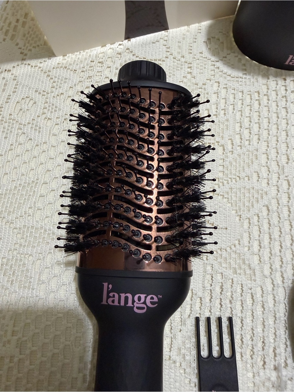 Lange Rose Gold and Black Heated Round Styling Brush